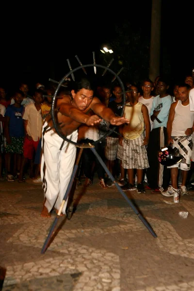 Ilheus Bahia Brazilský Prosinec 2011 Pouliční Umělec Vstává Svého Života — Stock fotografie