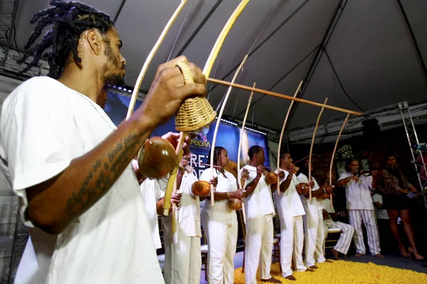 Salvador Bahia Brasil Agosto 2014 Presentación Orquestra Berimbau Durante Acto — Foto de Stock