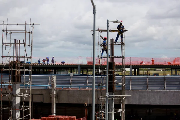 Salvador Bahia Brazil September 2015 Werknemers Werken Aan Renovatie Van — Stockfoto