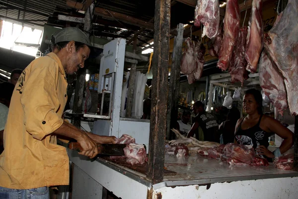 Salvador Bahia Brazil Maja 2013 Widziano Osobę Przyłączającą Się Mięsa — Zdjęcie stockowe