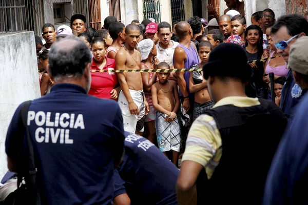 Salvador Bahia Brazilský Ledna 2013 Místo Činu Kde Mladý Muž — Stock fotografie