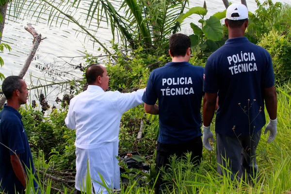 Salvador Bahia Brazilský Listopad 2013 Policie Vyšetřuje Smrt Muže Dálnici — Stock fotografie