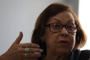 Salvador, Bahia / Brezilya - 1 Kasım 2019: Lidice da Mata, Federal Şerif Yardımcısı, bir röportaj sırasında görüldü.. 