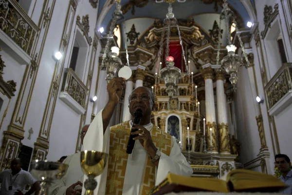 Salvador Bahia Brasil Mayo 2019 Misa Basílica Del Senhor Bonfim — Foto de Stock