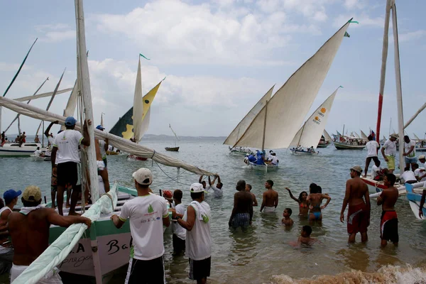 Salvador Bahia Brezilya Ocak 2007 Saveiros Salvador Kentindeki Baia Todos — Stok fotoğraf