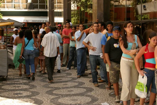 Salvador Bahia Brazil Marca 2007 Ludzie Widziani Kolejce Rejestracji Systemie — Zdjęcie stockowe