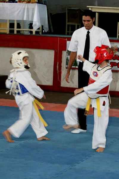 Porto Seguro Bahia Brazil December 2007 Young People Seen Taekwondo — 图库照片