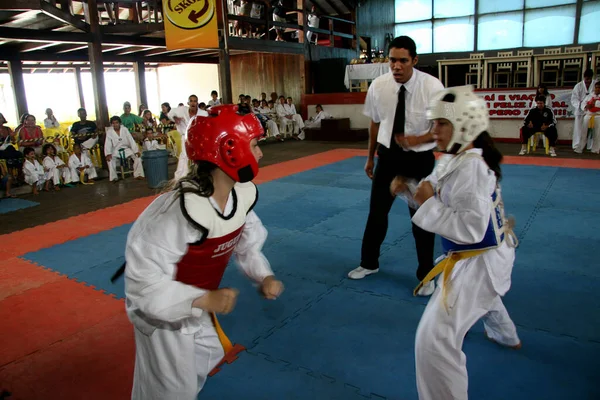 Porto Seguro Bahia Brazil December 2007 Ungdomar Ses Taekwondo Tvisten — Stockfoto