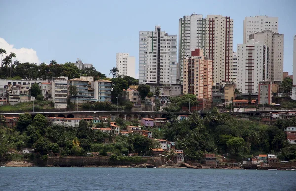 Salvador Bahia Brasil Dezembro 2013 Vista Baa Todos Santos Onde — Fotografia de Stock