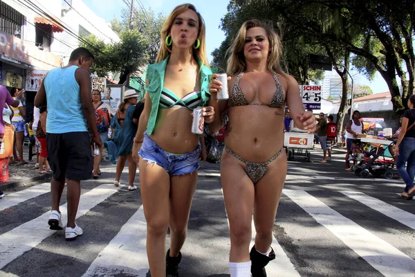 Salvador Bahia Brasil Setembro 2013 Pessoas São Vistas Durante Desfile — Fotografia de Stock