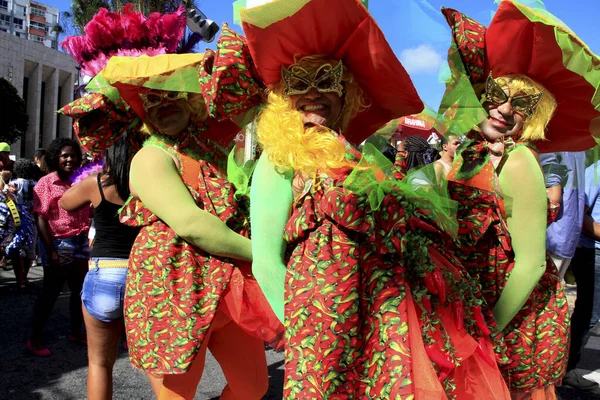 Salvador Bahia Brasil Setembro 2013 Pessoas São Vistas Durante Desfile — Fotografia de Stock