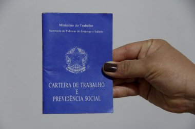 Salvador, Bahia / Brezilya - 26 Nisan 2013: Çalışma ve Sosyal Güvenlik Kartı, Brezilya işçi kayıt belgesi