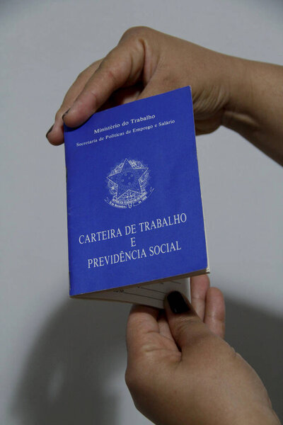 salvador, bahia / brazil - april 26, 2013: Work and Social Security Card, Brazilian worker registration document