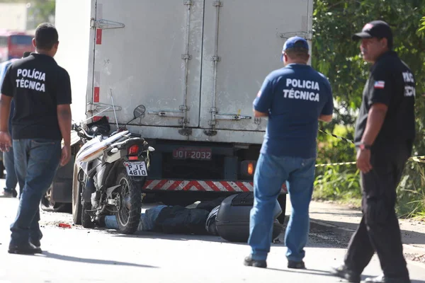 Salvador Bahia Brazilsko Června 2015 Technicko Policejní Forenzní Při Dopravní — Stock fotografie