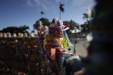 Salvador, Bahia / Brezilya - 21 Şubat 2019: Salvador 'daki Bonfim Kilisesi' nde kasetler görüldü. * * * Yerel altyazı * *