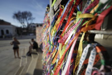 Salvador, Bahia / Brezilya - 21 Şubat 2019: Salvador 'daki Bonfim Kilisesi' nde kasetler görüldü. * * * Yerel altyazı * *