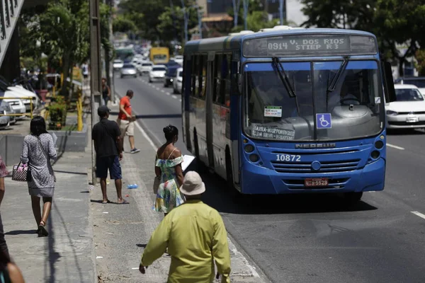 Salvador Bahia Brazil February 2019 Vehicle Movement Tancredo Neves Avenue — Stock Photo, Image
