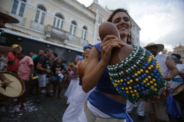 Salvador Bahia Brasil Março 2019 Apresentação Artística Pelourinho Durante Carnaval — Fotografia de Stock
