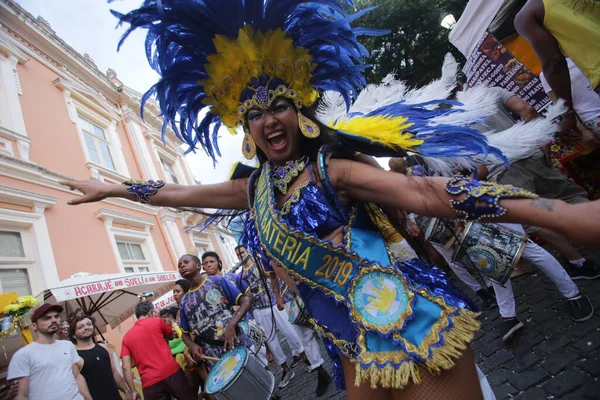 Salvador Bahia Brazil Marzec 2019 Występ Artysty Pelourinho Podczas Karnawału — Zdjęcie stockowe