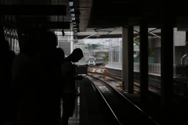 Salvador Bahia Brazil Mars 2019 Man Ser Människor Som Väntar — Stockfoto