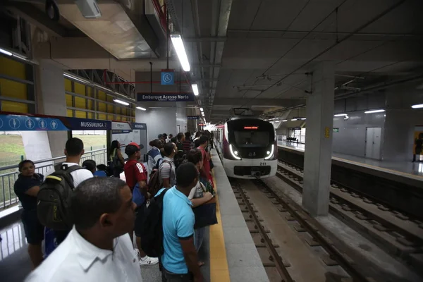 stock image salvador, bahia / brazil - september 15, 2017: Passenger movement at the Salvador Mussurunga Subway Station. *** Local Caption ***