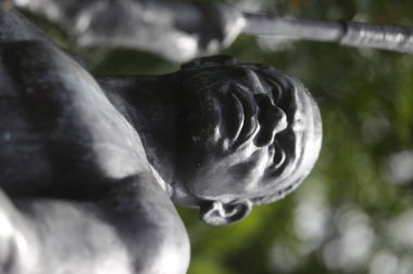 Salvador, Bahia / Brezilya - 21 Kasım 2018: Salvador 'da Praa da Se' de Zumbi dos Palmare heykeli görüldü.