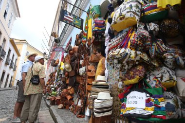 Salvador, Bahia / Brezilya - 26 Ekim 2018: Pelourinho, Salvador Tarih Merkezi. * * * Yerel altyazı * *