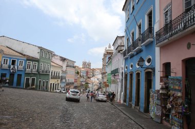 Salvador, Bahia / Brezilya - 26 Ekim 2018: Pelourinho, Salvador Tarih Merkezi. * * * Yerel altyazı * *