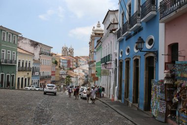 Salvador, Bahia / Brezilya - 26 Ekim 2018: Pelourinho, Salvador Tarih Merkezi. * * * Yerel altyazı * *