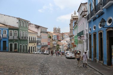 Salvador, Bahia / Brezilya - 26 Ekim 2018: Pelourinho, Salvador Tarih Merkezi. * * * Yerel altyazı * *