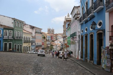 Salvador, Bahia / Brezilya - 26 Ekim 2018: Pelourinho, Salvador Tarih Merkezi. * * * Yerel altyazı * *