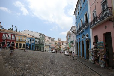 Salvador, Bahia / Brezilya - 26 Ekim 2018: Pelourinho, Salvador Tarih Merkezi. * * * Yerel altyazı * *