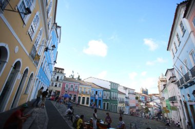 Salvador, Bahia / Brezilya - 8 Kasım 2017: Pelourinho, Salvador Tarih Merkezi. * * * Yerel altyazı * *
