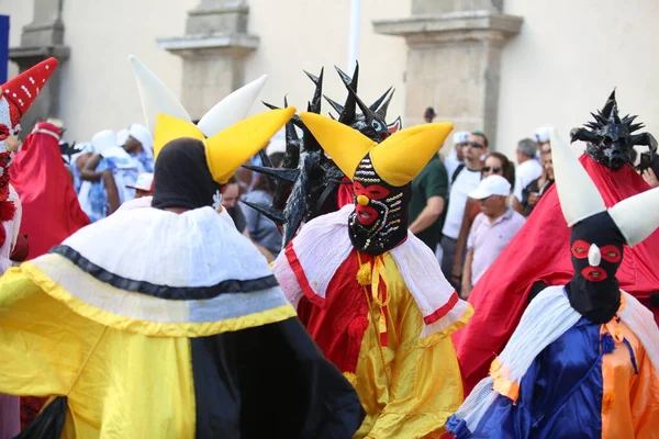Salvador Bahia Brazil February 2018 Masquerade Terlihat Selama Pertunjukan Pelourinho — Stok Foto