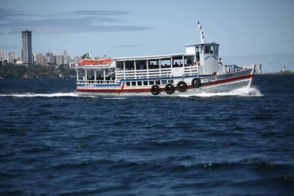 Salvador Bahia Brazil August 2017 Breaks Crossing Bay All Saints — Stock Photo, Image