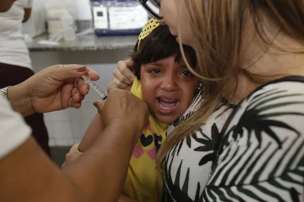Salvador Bahia Brazil 2019 Május Gyermek Egy Adag Influenza Vakcinát — Stock Fotó