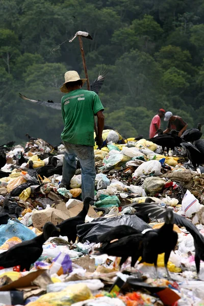 Itabuna Bahia Brazil February 2012 People Seen Turning Garbage Collect — Stock Photo, Image