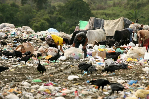 Itabuna Bahia Brasil Junho 2012 Pessoas Voltando Através Lixo Para — Fotografia de Stock