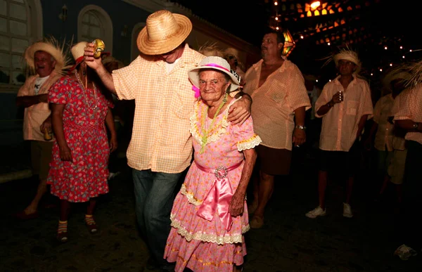 Porto Seguro Bahia Brazil Июня 2010 Люди Танцуют Форро Деревенские — стоковое фото