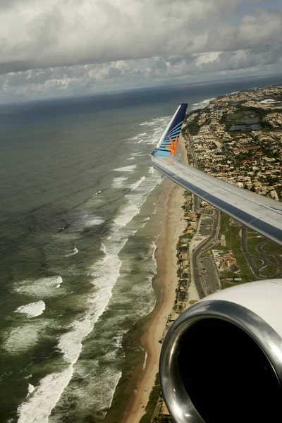 Lauro Freitas Bahia Brazil June 2009 View Plane Window Overflight — стоковое фото