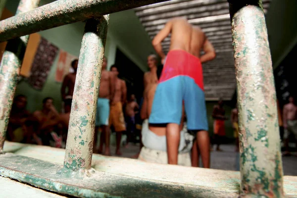 Teixeira Freitas Bahia Brazil November 2009 Prisoners Seen Cells Teixeira — Stock Photo, Image