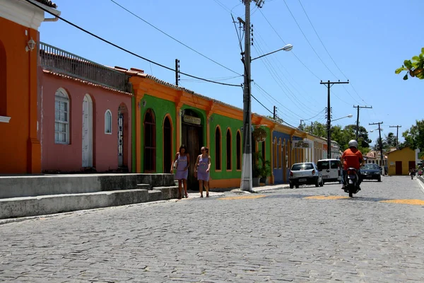 Porto Seguro Bahia Brazil Januari 2008 Uitzicht Kleurrijke Huizen Aan — Stockfoto