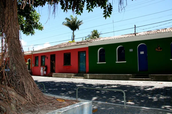 Porto Seguro Bahia Brazil Januari 2008 Uitzicht Kleurrijke Huizen Aan — Stockfoto