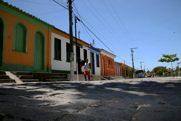 Porto Seguro Bahia Brazil Января 2008 Вид Красочные Дома Руа — стоковое фото