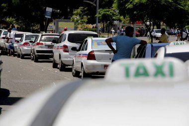 Salvador, Bahia / Brezilya - 14 Aralık 2012: Salvador 'da taksi hattı