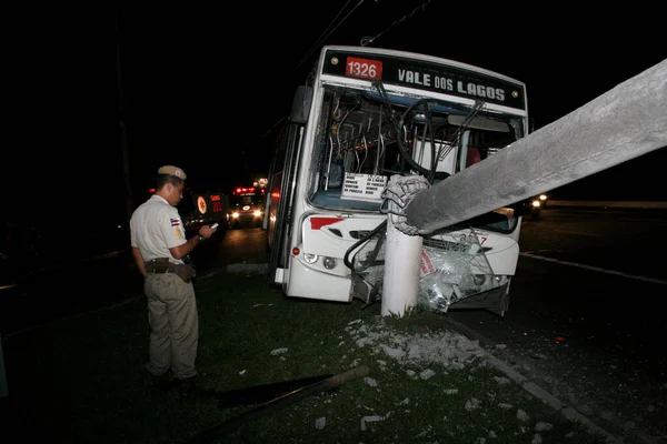 Salvador Bahia Brazil October 2006 Public Transport Bus Seen Colliding — Stock Photo, Image