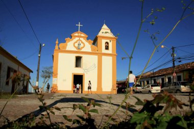 Porto seguro, Bahia / Brezilya - 31 Aralık 2008: Turistler Arraial DAjuda, Porto Seguro bölgesindeki Nossa Senhora da Ajuda Kilisesi 'nde görüldüler..