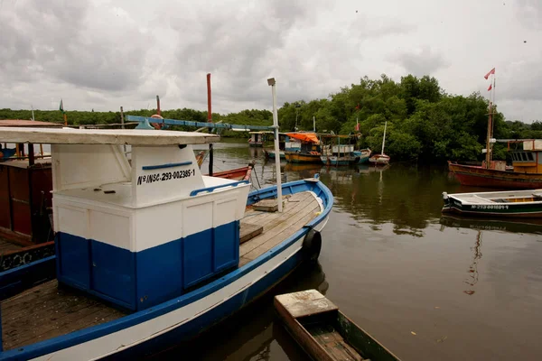 Porto Seguro Bahia Brasil Enero 2011 Los Barcos Están Amarrados — Foto de Stock