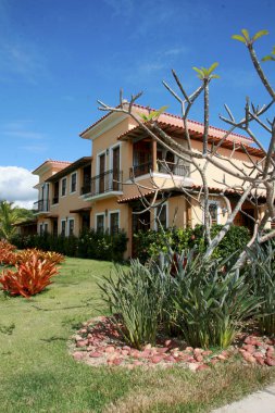 Santa Cruz Cabralia, Bahia / Brezilya - 26 Temmuz 2008: Santa Cruz Cabralia belediyesine bağlı Santo Andre ilçesinde bir otel. * * * Yerel altyazı * *