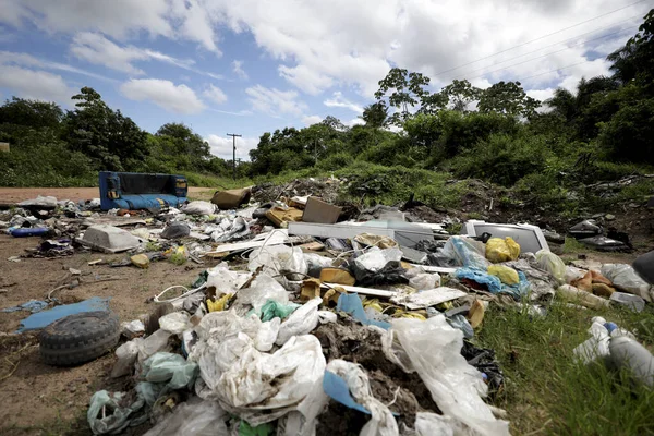 Simoes Filho Bahia Brazil April 2019 Garbage Accumulated Street City — Stock Photo, Image